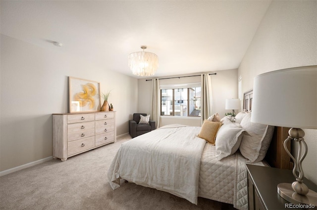 2559 S Kendrick St, Lakewood, CO 80228 - carpeted bedroom featuring baseboards and a notable chandelier