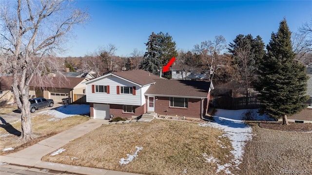 tri-level home with a garage