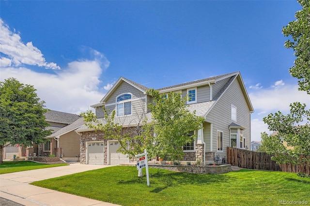 1793 E 164th Pl, Thornton, CO 80602 - view of front of home featuring concrete driveway, stone siding, an attached garage, and a shingled roof