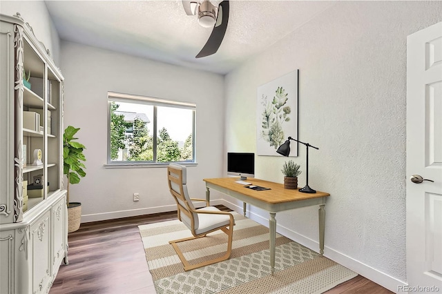 1793 E 164th Pl, Thornton, CO 80602 - home office with a ceiling fan and wood finished floors