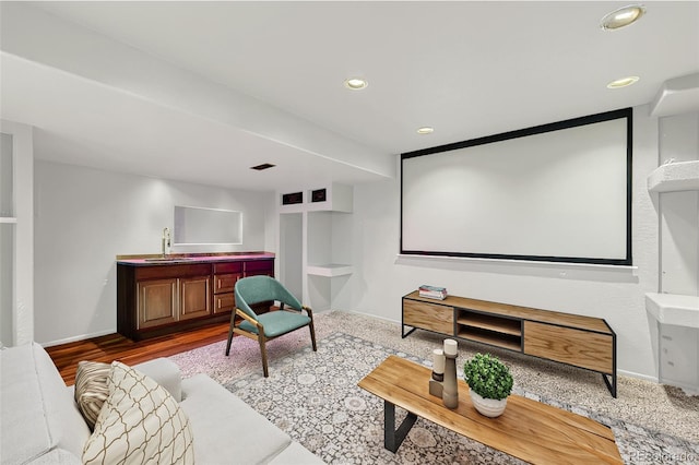 1793 E 164th Pl, Thornton, CO 80602 - home theater room featuring recessed lighting and bar area