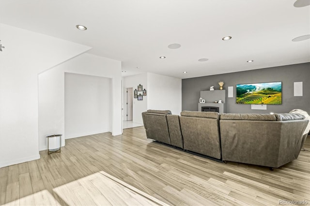 living room featuring light hardwood / wood-style floors