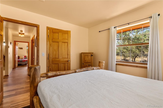 bedroom featuring wood-type flooring