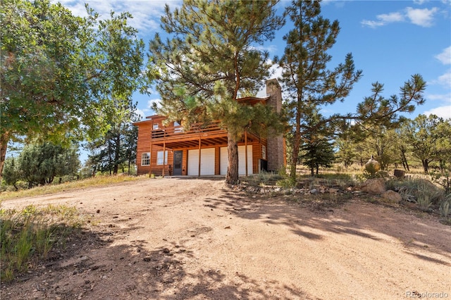 exterior space featuring a garage