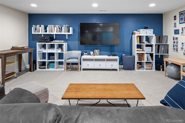 3418 New Haven Cir, Castle Rock, CO 80109 - carpeted living room with recessed lighting