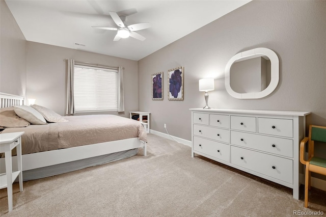 3418 New Haven Cir, Castle Rock, CO 80109 - bedroom with light colored carpet, baseboards, and ceiling fan