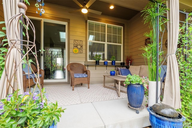 3418 New Haven Cir, Castle Rock, CO 80109 - view of patio / terrace with a ceiling fan