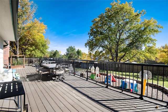 view of wooden deck