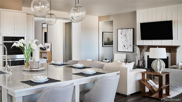 dining room featuring dark wood-type flooring