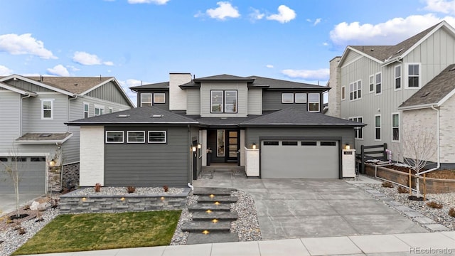 view of front of house with a garage