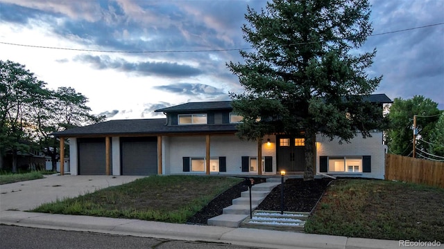 view of front facade with a garage