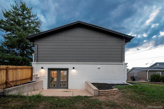 rear view of house with french doors