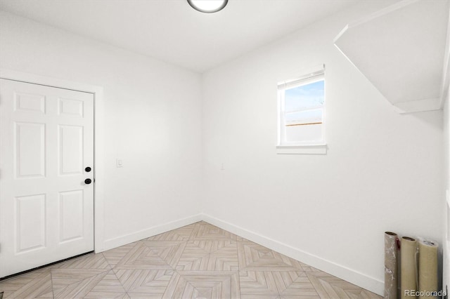 empty room featuring light parquet floors