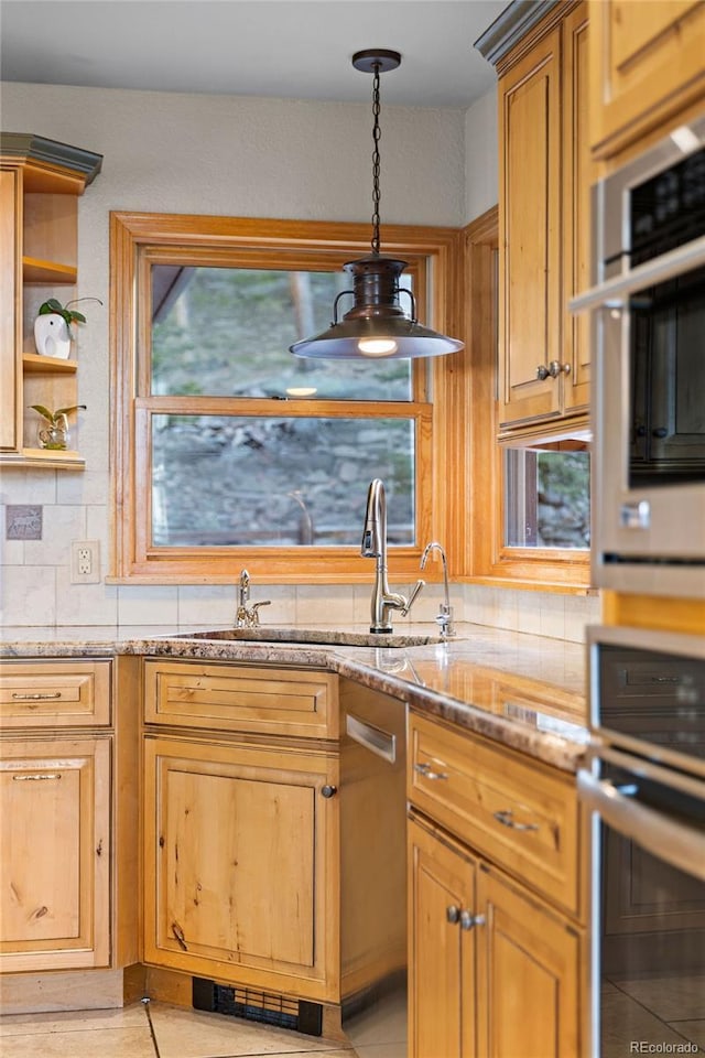 30717 Conifer Mountain Dr, Conifer, CO 80433 - kitchen with appliances with stainless steel finishes, light stone counters, and healthy amount of natural light