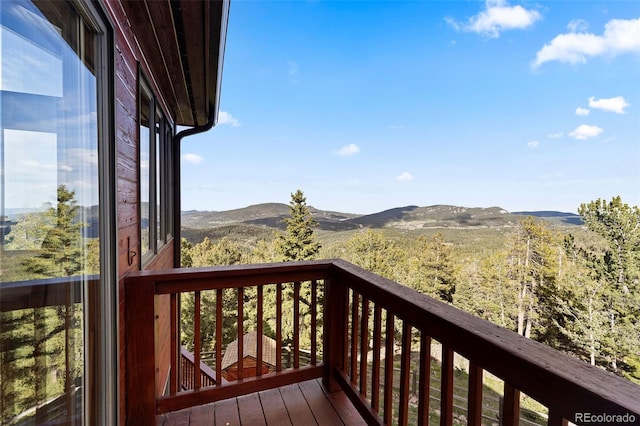30717 Conifer Mountain Dr, Conifer, CO 80433 - wooden deck with a mountain view