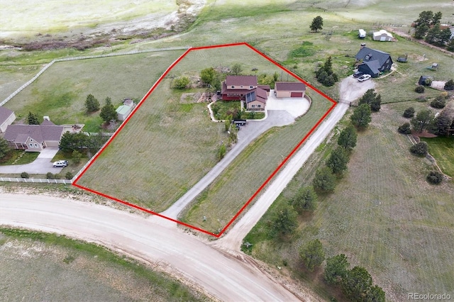 overview of rural landscape with property boundaries highlighted