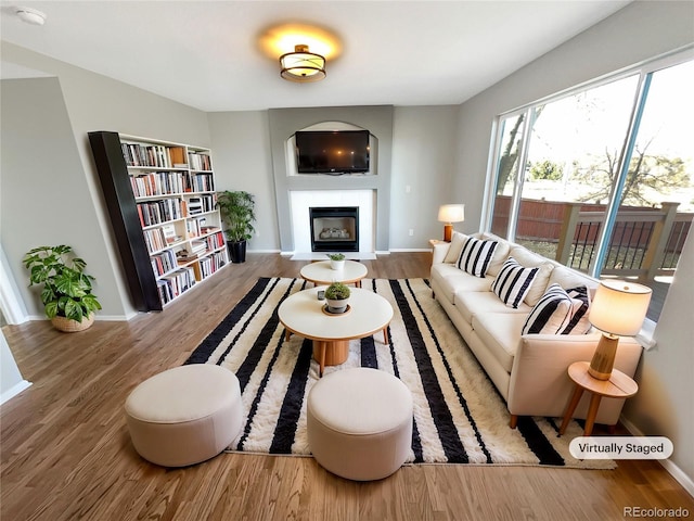 living room featuring hardwood / wood-style flooring