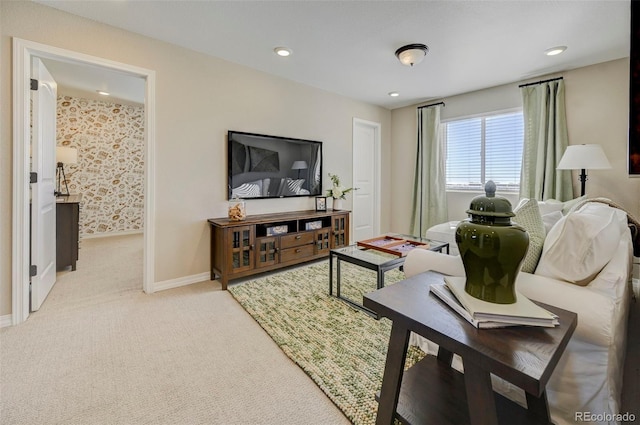 living room with carpet