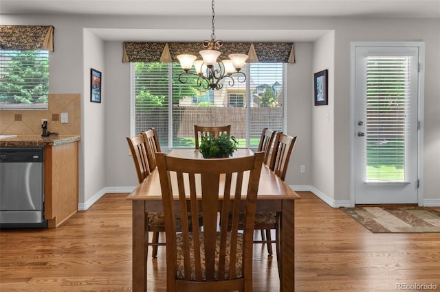10643 Black Kettle Way, Colorado Springs, CO 80908 - dining room with a chandelier and light wood-style flooring