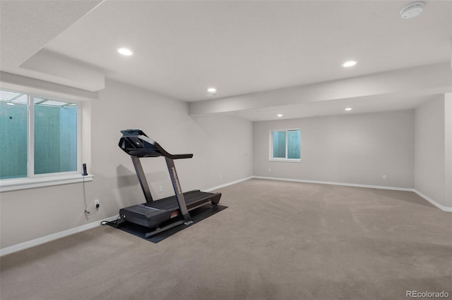 10643 Black Kettle Way, Colorado Springs, CO 80908 - workout area featuring carpet floors and recessed lighting