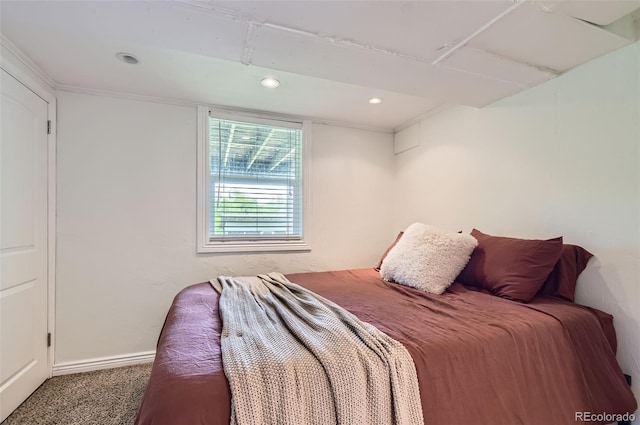 1697 W Powers Ave, Littleton, CO 80120 - bedroom featuring carpet floors, baseboards, recessed lighting, and ornamental molding
