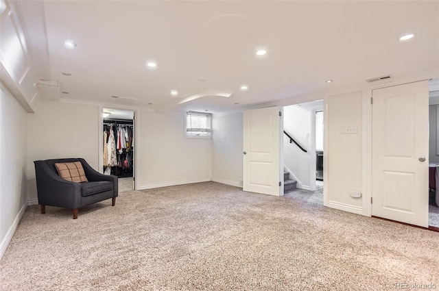 1697 W Powers Ave, Littleton, CO 80120 - unfurnished room with carpet floors, recessed lighting, stairs, and baseboards