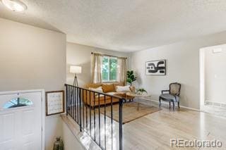 living room with light wood-type flooring