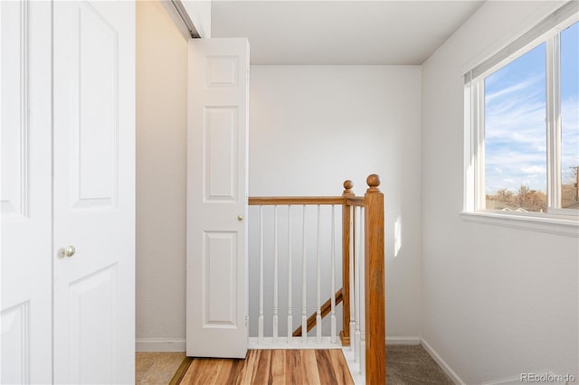 corridor featuring light hardwood / wood-style flooring