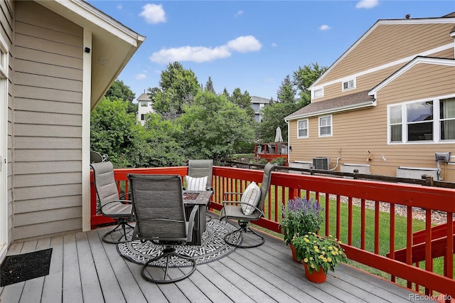 8378 Briar Trace Way, Castle Pines, CO 80108 - wooden deck featuring outdoor dining space