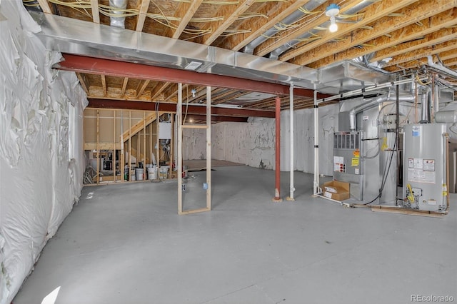 8378 Briar Trace Way, Castle Pines, CO 80108 - unfinished basement with gas water heater and heating unit