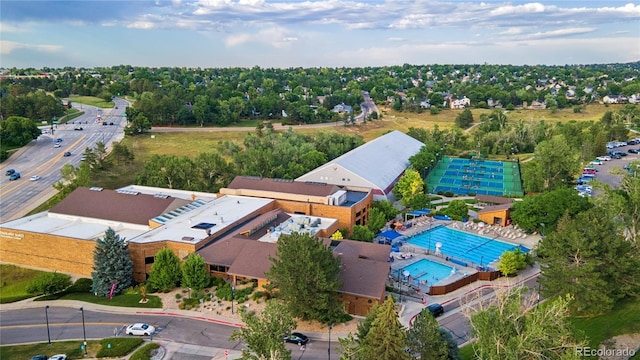 561 James St, Highlands Ranch, CO 80126 - aerial view of a pool area