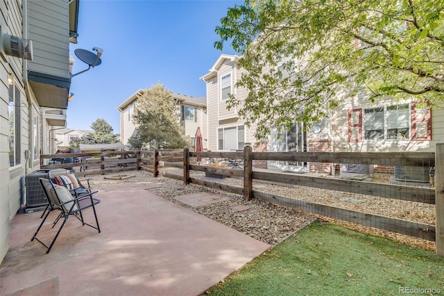 view of patio / terrace featuring a fenced backyard and cooling unit