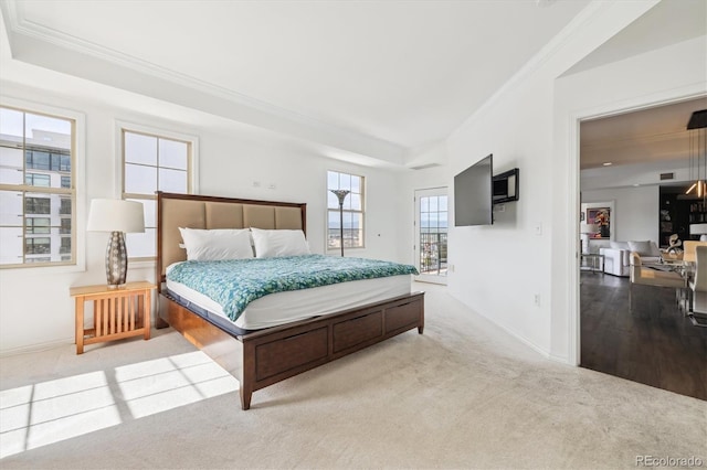 300 W 11th Ave Unit 15C, Denver, CO 80204 - carpeted bedroom featuring crown molding and baseboards