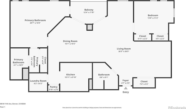 300 W 11th Ave Unit 15C, Denver, CO 80204 - home floor plan