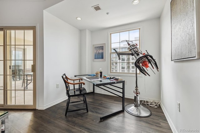 300 W 11th Ave Unit 15C, Denver, CO 80204 - office with wood finished floors, baseboards, and recessed lighting