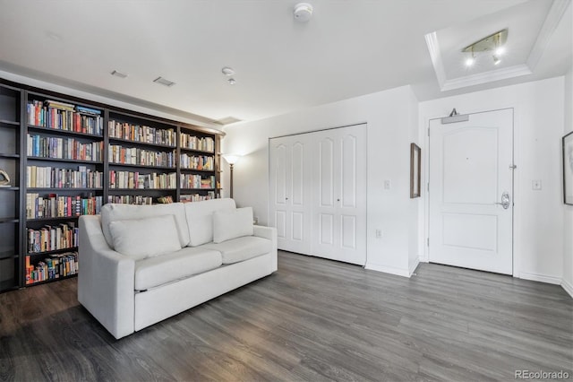 300 W 11th Ave Unit 15C, Denver, CO 80204 - living area featuring wood finished floors and baseboards