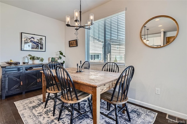 21038 E Quincy Pl, Aurora, CO 80015 - dining room featuring dark wood-style flooring and a chandelier
