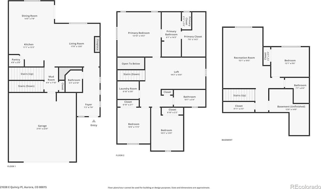 21038 E Quincy Pl, Aurora, CO 80015 - view of floor plan / room layout