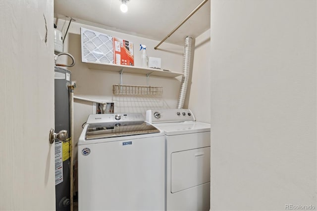 15202 E Hampden Cir Unit F2, Aurora, CO 80014 - washroom with separate washer and dryer and gas water heater