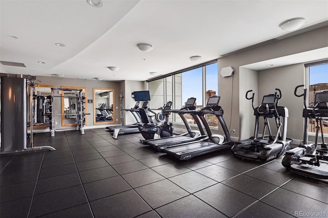 2001 Lincoln St Unit 920, Denver, CO 80202 - gym featuring recessed lighting and floor to ceiling windows