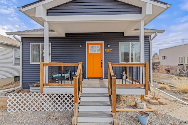 view of front facade featuring covered porch