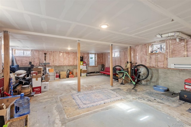 basement featuring plenty of natural light