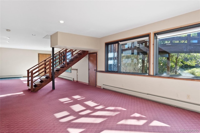 interior space with a baseboard radiator