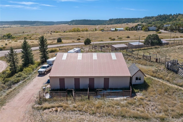 drone / aerial view featuring a rural view