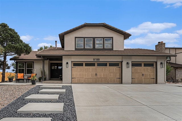 view of property with a garage