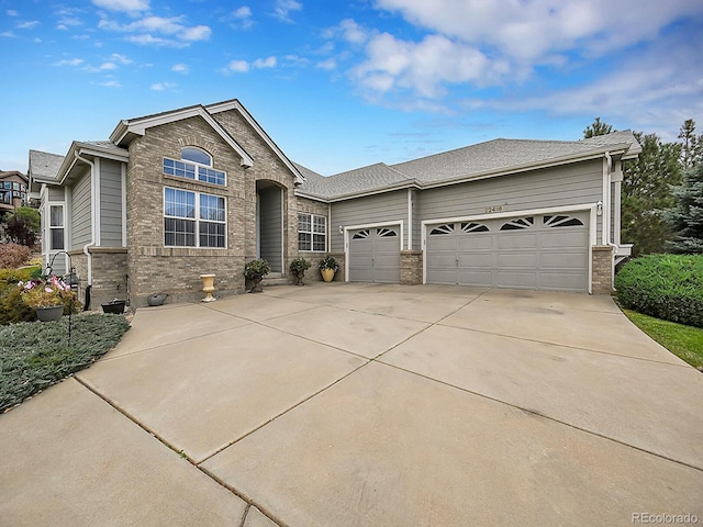 view of front facade with a garage