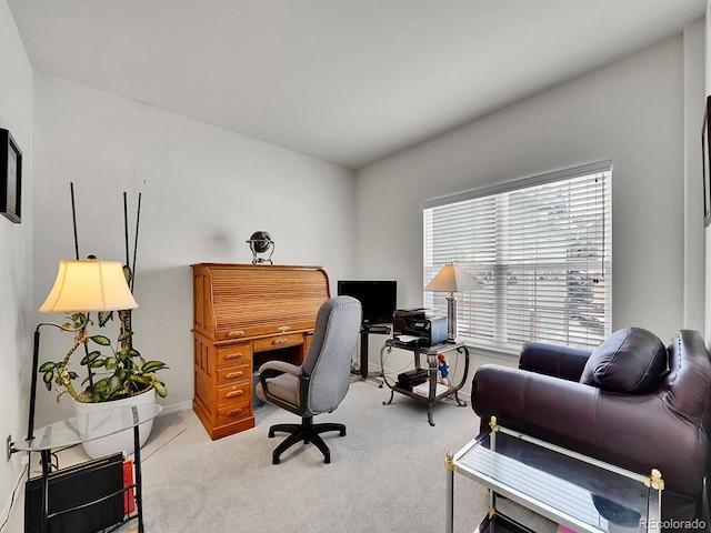 home office featuring light colored carpet and plenty of natural light