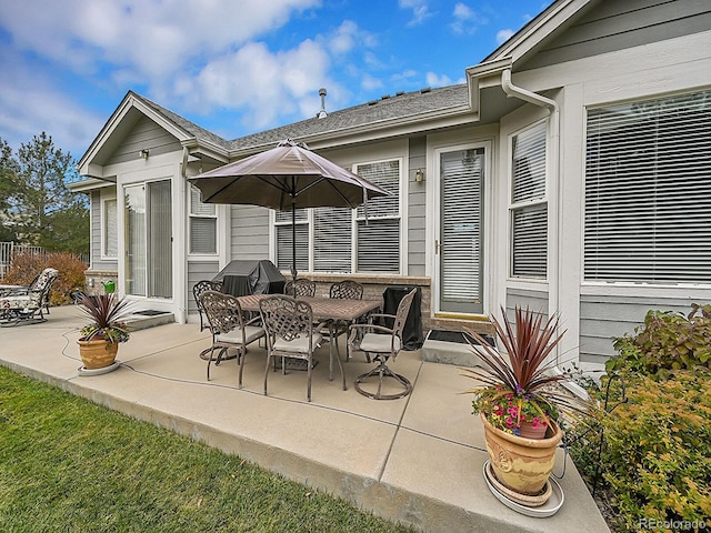 view of patio featuring grilling area