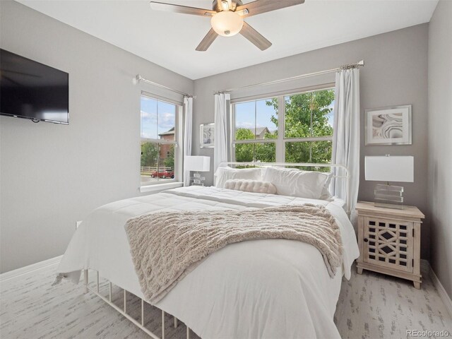 3056 Yale Dr, Broomfield, CO 80023 - carpeted bedroom with baseboards and a ceiling fan