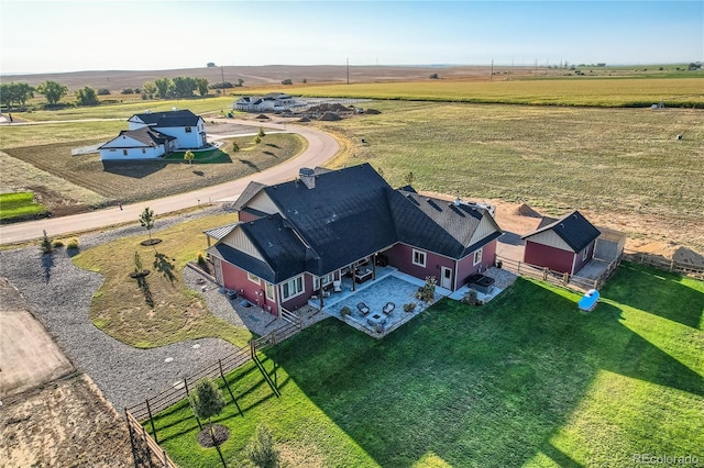 drone / aerial view with a rural view